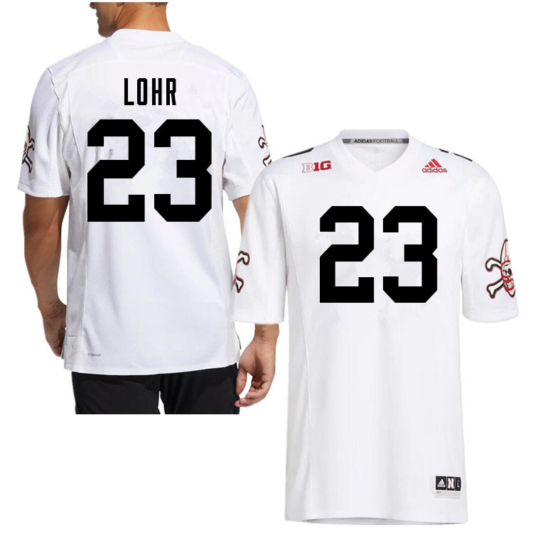 Men #23 Grant Lohr Nebraska Cornhuskers College Football Jerseys Sale-White Strategy - Click Image to Close